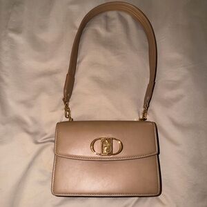Genuine Leather Nude Shoulder Bag